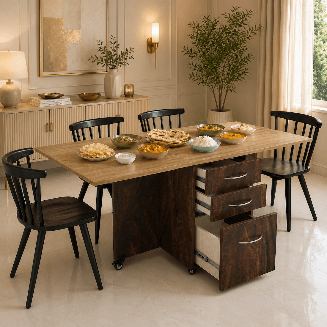 Dolce 4 Seater Folding Dining Table (Without Chairs) – StudioKook