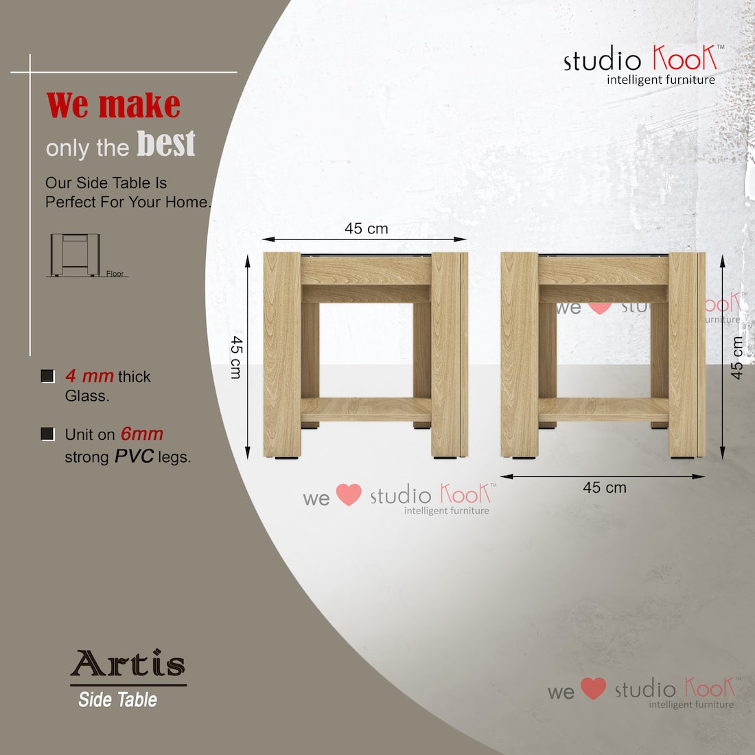 Artis Side Table (Matte Finish)