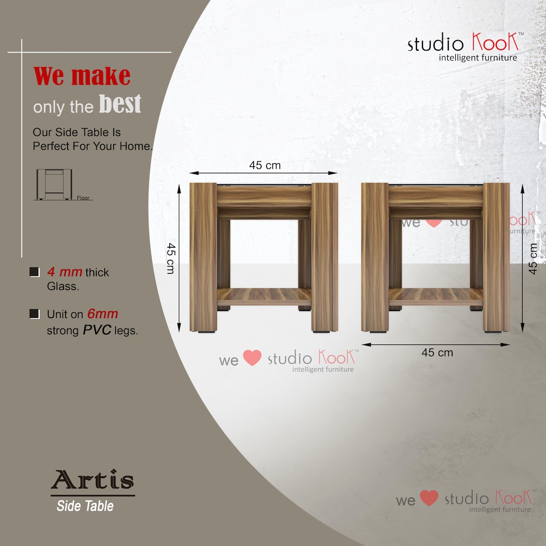 Artis Side Table (Matte Finish)