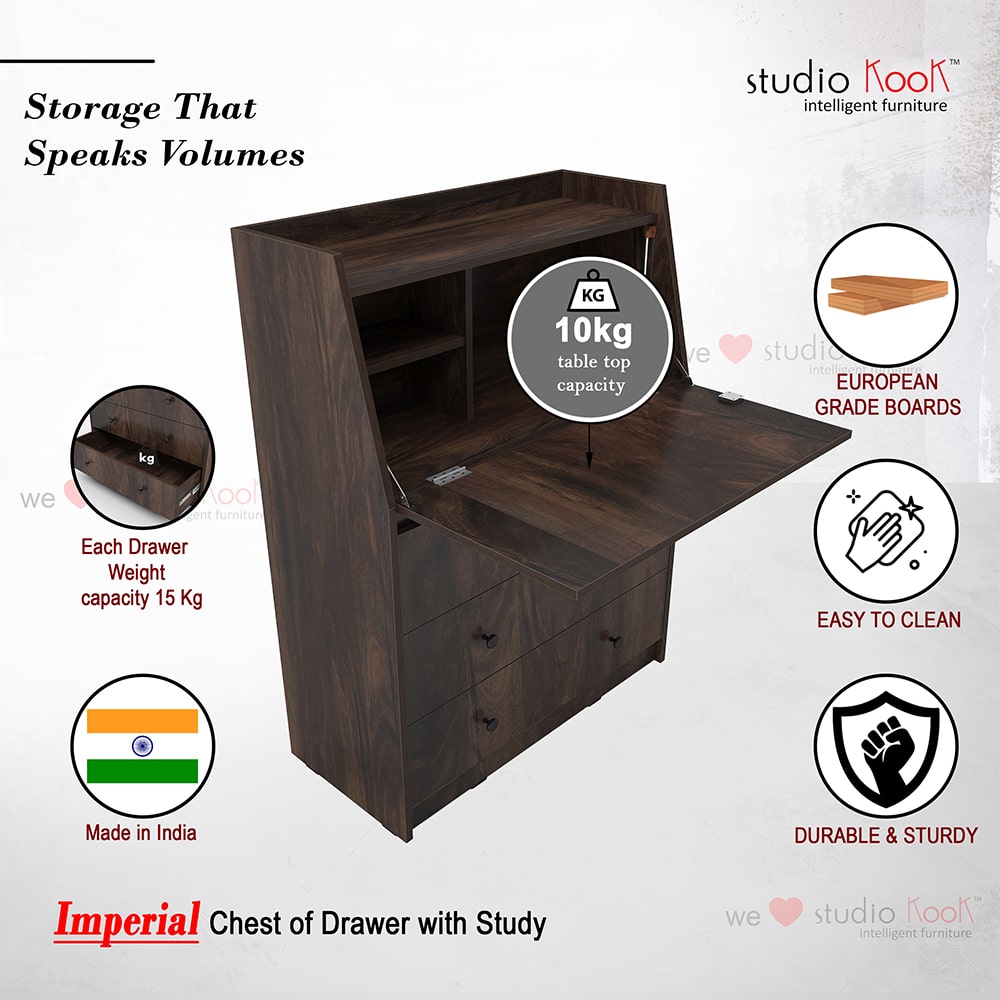 Imperial Chest of Drawers with Study