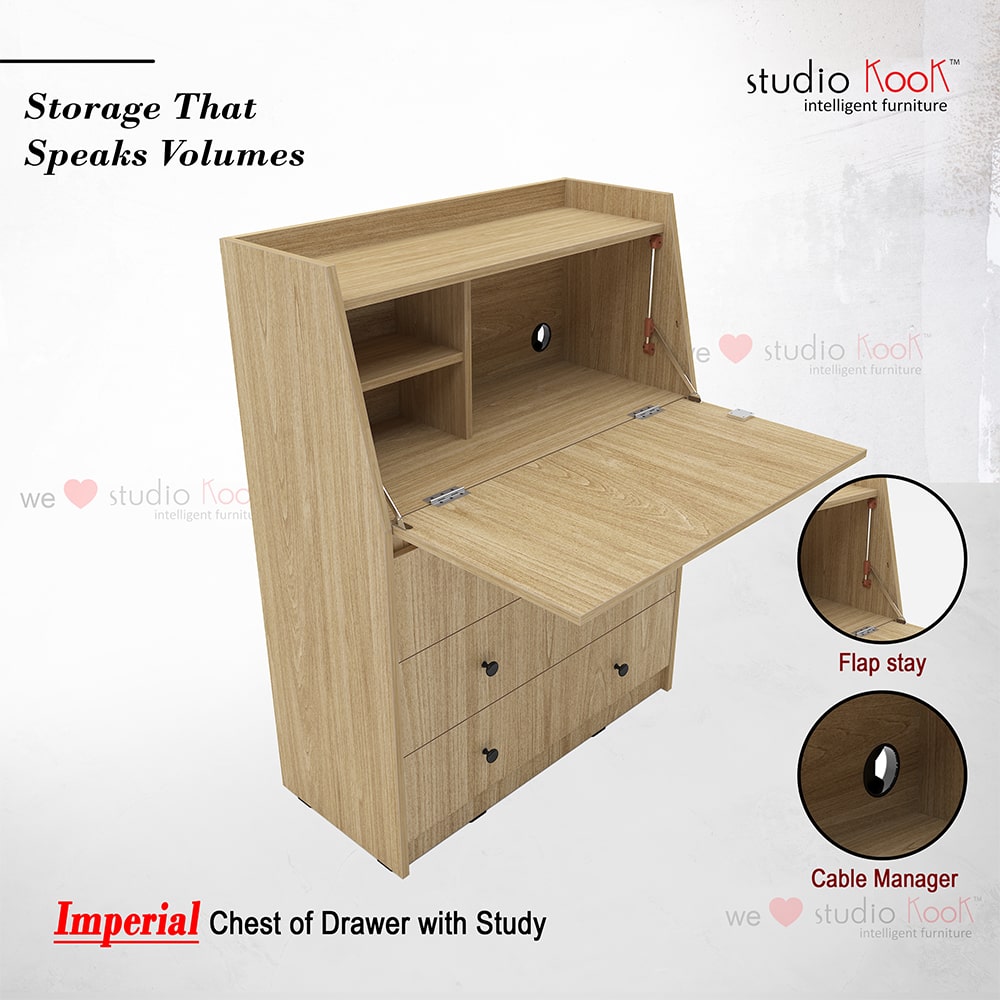 Imperial Chest of Drawers with Study