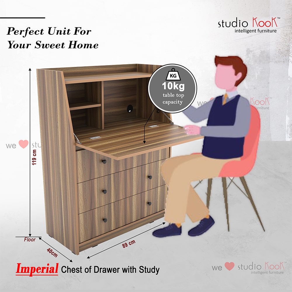 Imperial Chest of Drawers with Study