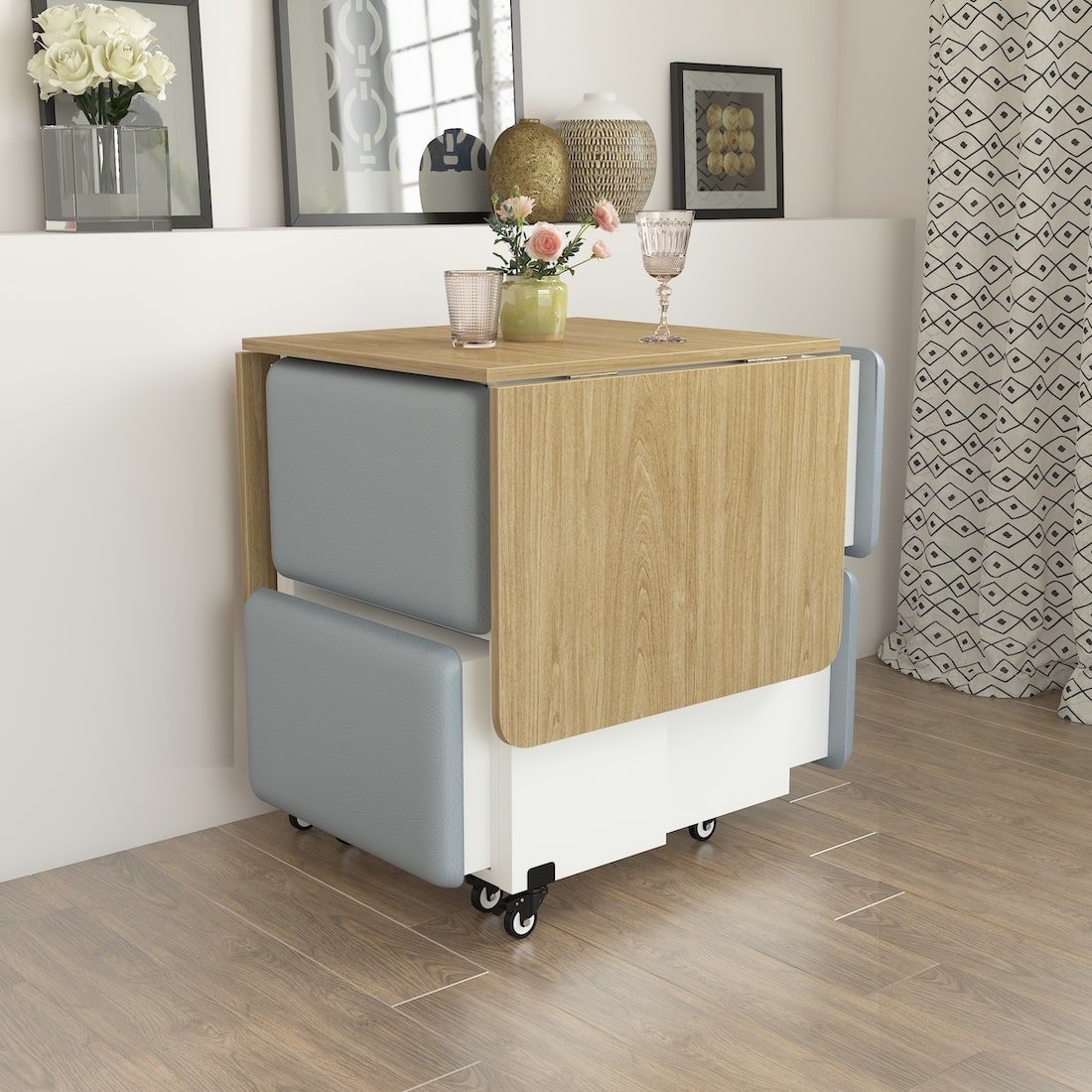 Bonbon 4 Seater Folding Dining table with Inbuilt Seating