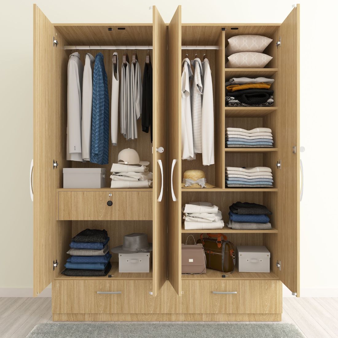 Amari 4 Door 3 Drawer Wardrobe