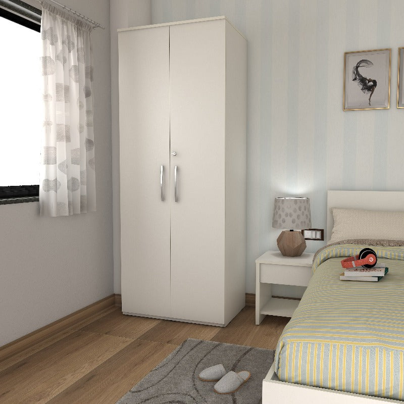 Amari 2 Door Wardrobe (Moonshine White Finish)