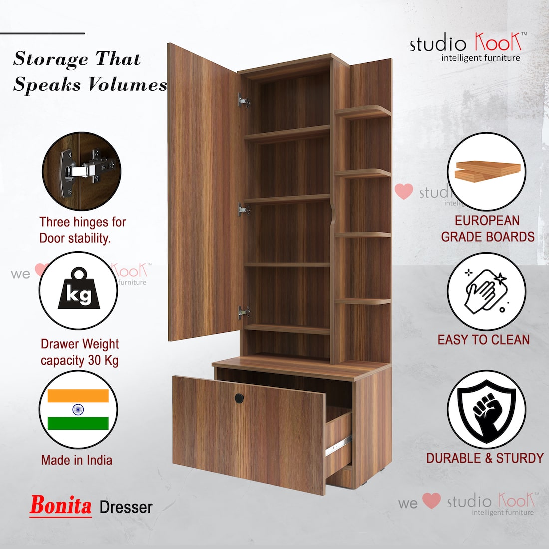 Fulvous Dressing Unit for Bedroom Interiors | DLIFE