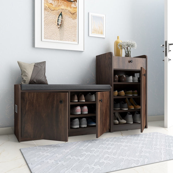 Shoe Rack Seating Table Chelsea Shoerack - 20 pairs capacity Shoe Cabinet with Cushion Seating ...