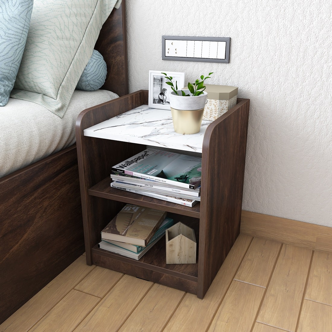 Side Table with Storage - Bed Side Table – StudioKook