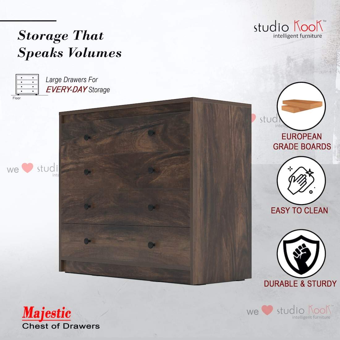 Majestic Chest of Drawers (Matte Finish)