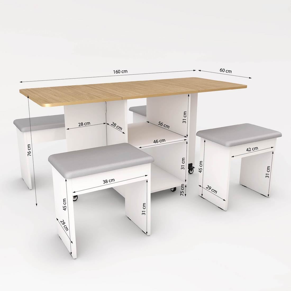 Four seater discount folding dining table