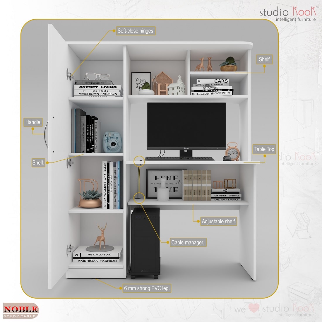 Noble Study Table | Computer Table – StudioKook