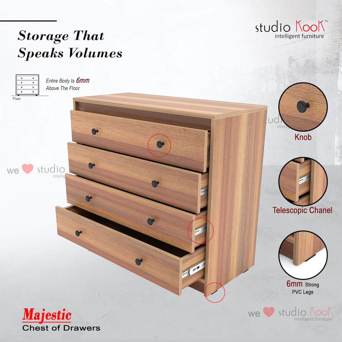 Majestic Chest of Drawers (Matte Finish)