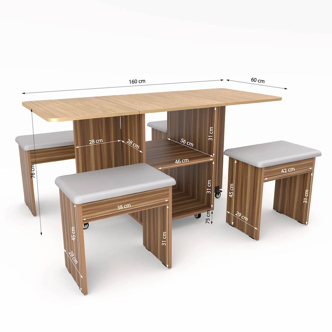 4 seater cheap dining table size