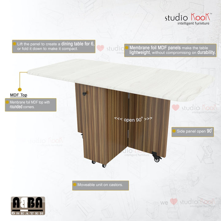 Abba 6 Seater Folding Dining Table (Without Chairs)