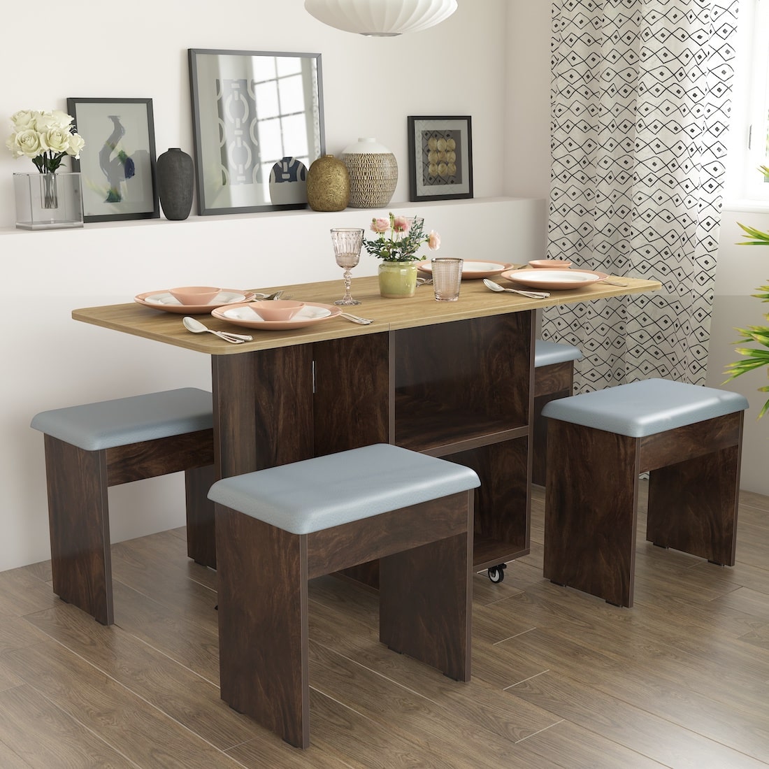 Bonbon Seater Folding Dining Table with Inbuilt Seating