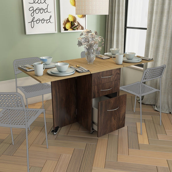 Dolce 4 Seater Folding Dining Table (Junglewood Finish,Without Chairs)