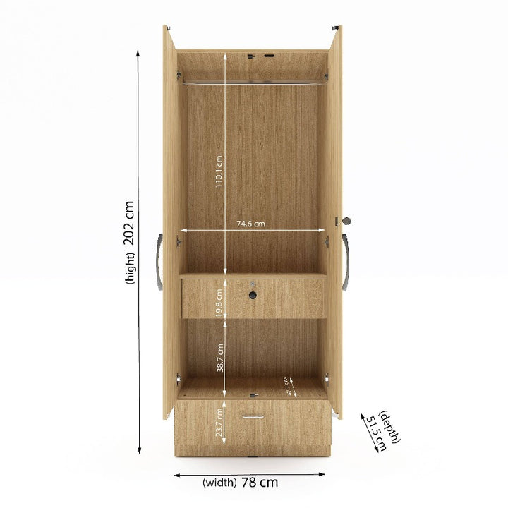 Amari 2 Door 2 Drawer Wardrobe - StudioKook