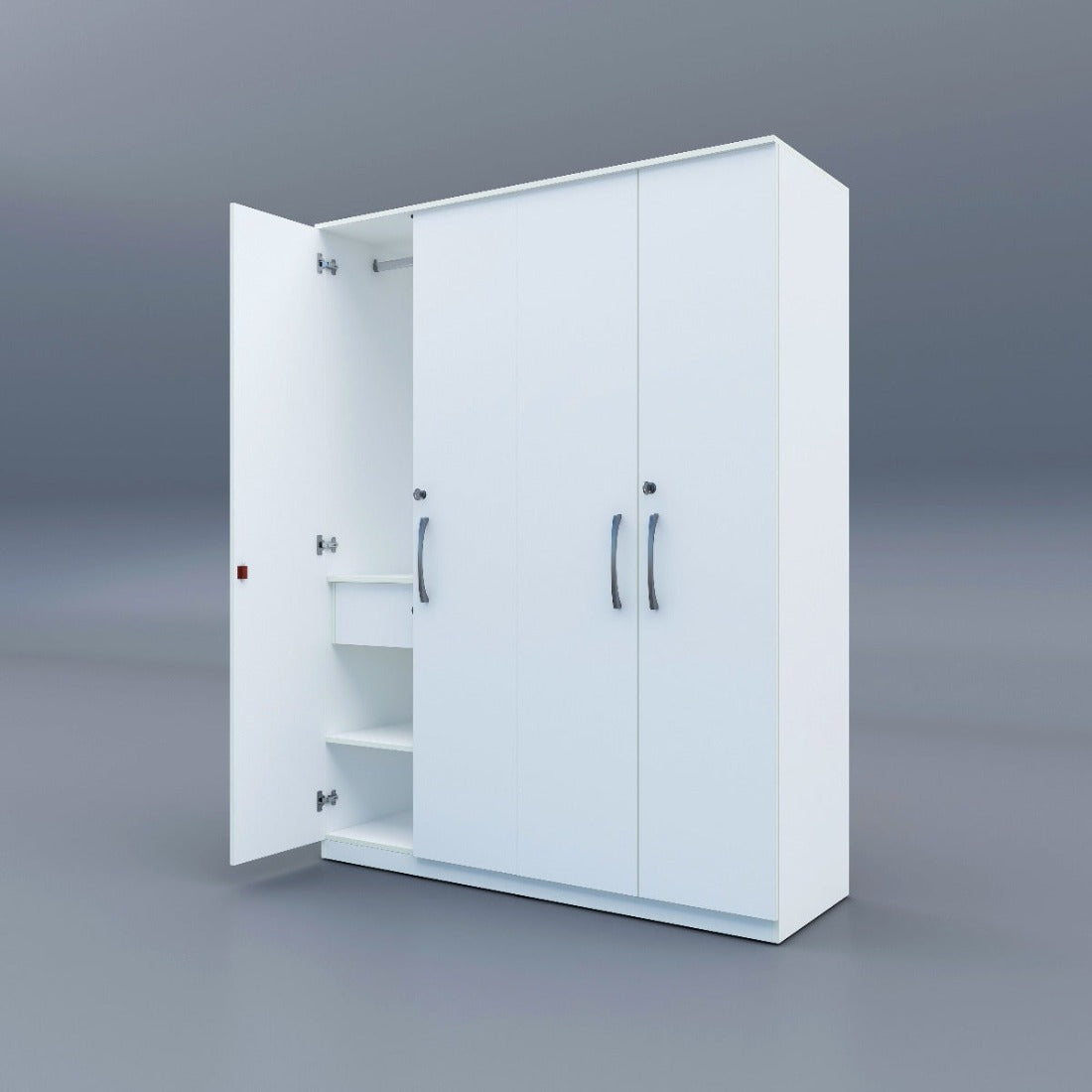 Amari 4 Door Wardrobe (Moonshine White Finish)