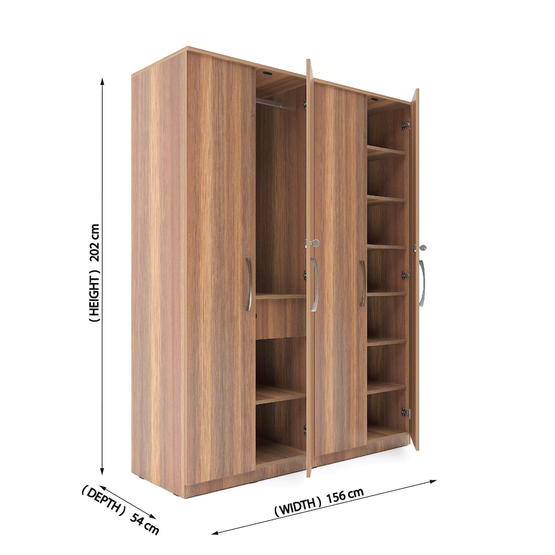 4 door shop wardrobe size