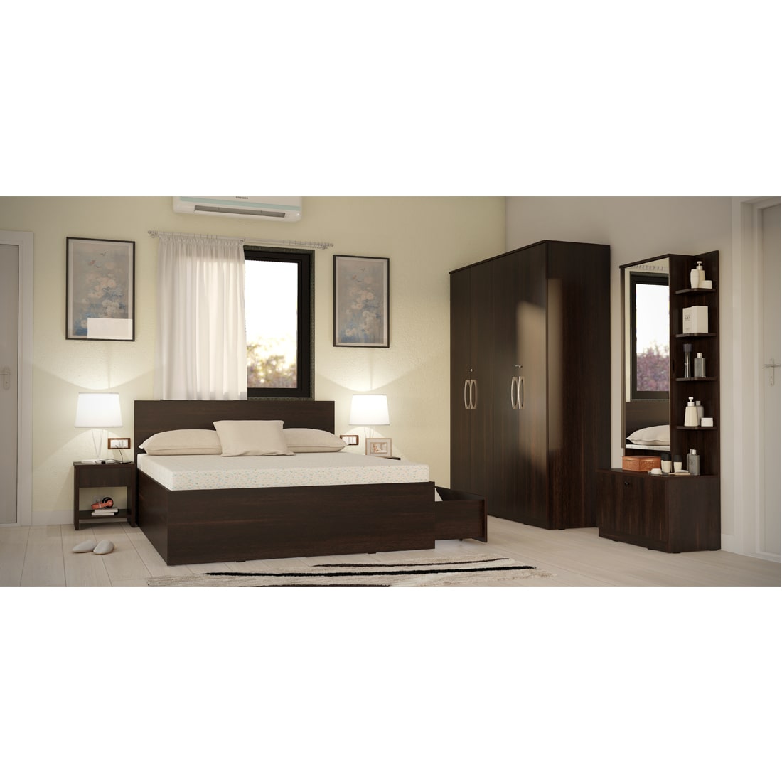 Arisa Bedroom Set King Size Bed , 3 Door Wardrobe , Dressing Table – Urban  Daily Furniture