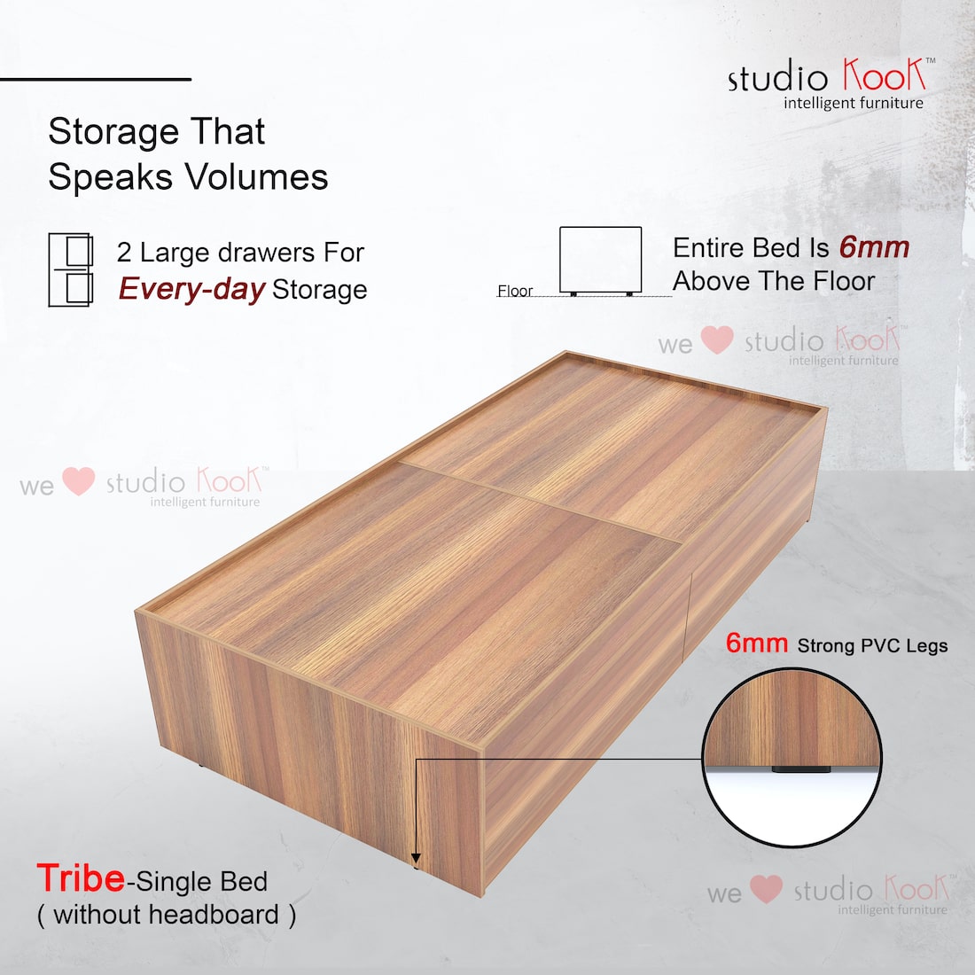 Tribe Single Bed (Without Headboard)