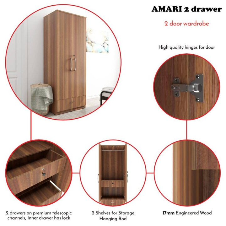 Amari 2 Door 2 Drawer Wardrobe - StudioKook