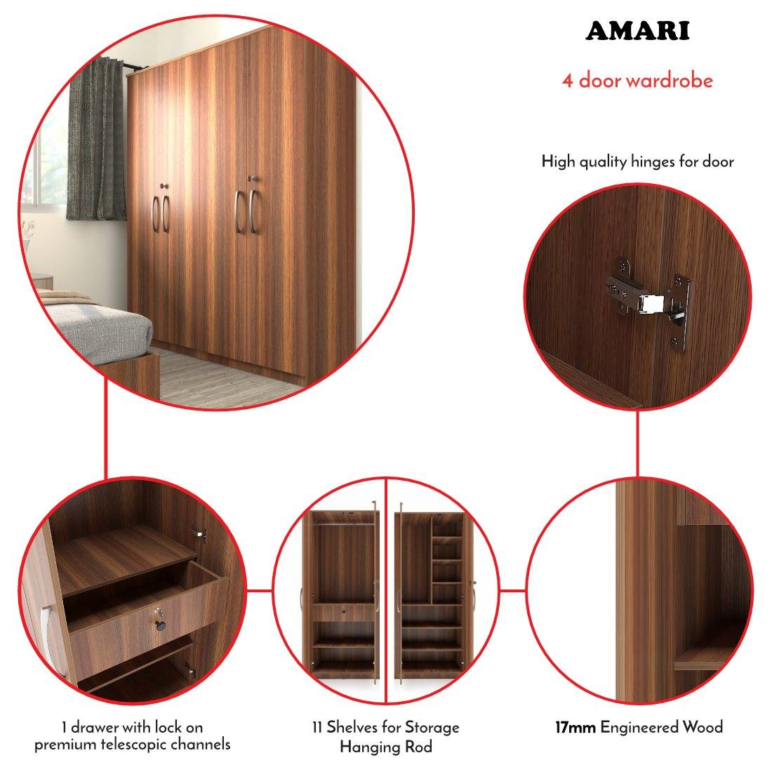 Amari 4 Door Wardrobe - StudioKook