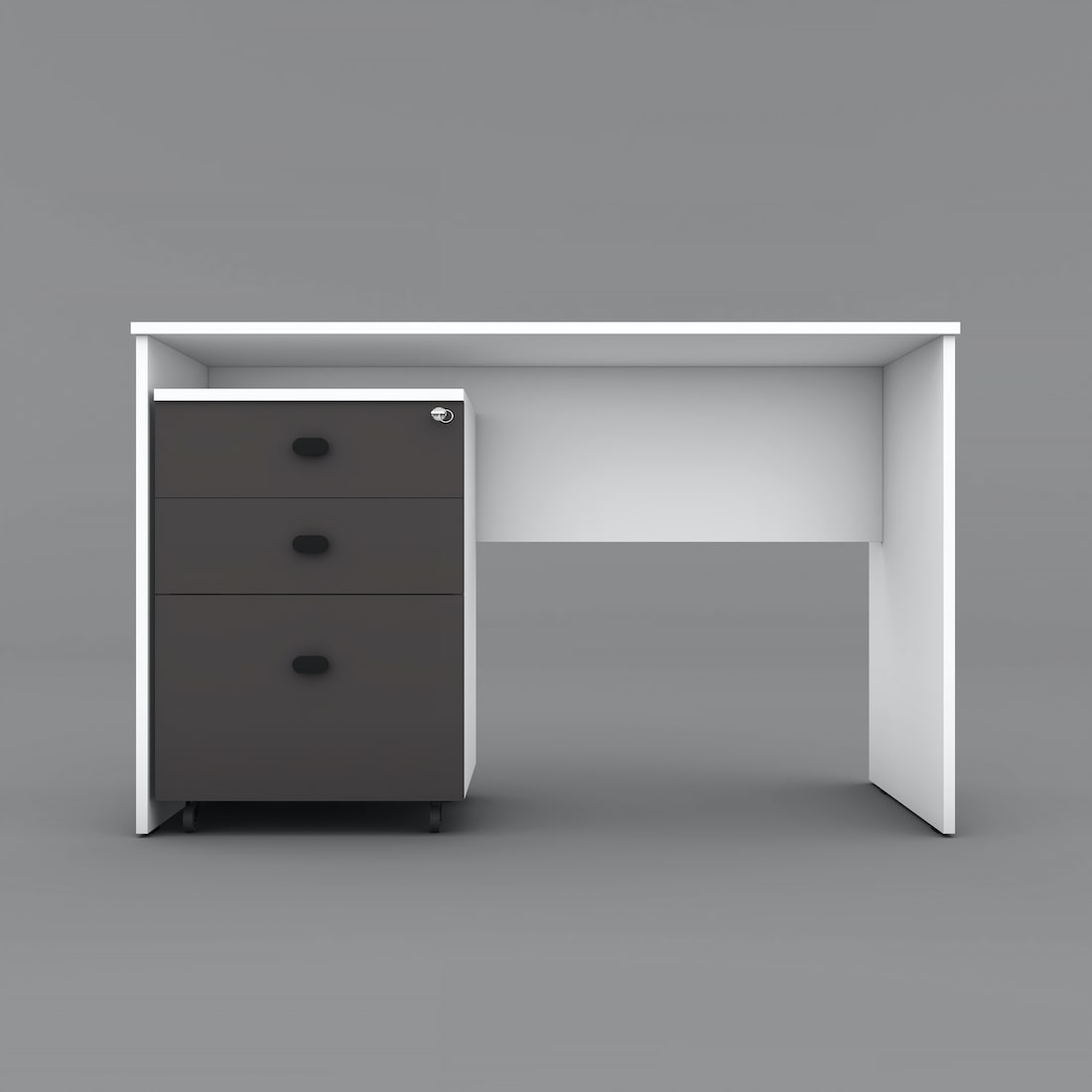 Avon Desk with Pedestal (Slate Grey Moonshine White Finish)