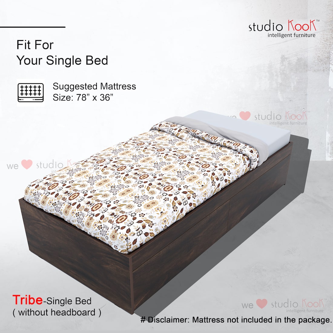 Single bed without box shop price